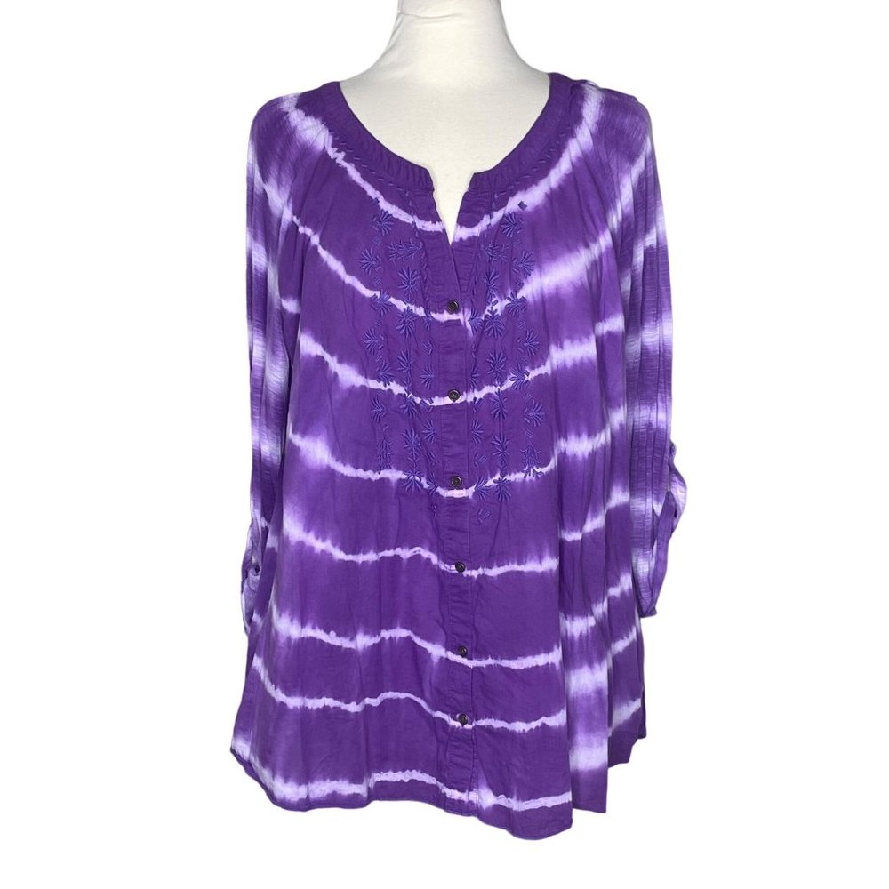 Great Northwest Indigo 1X tie dye top purple